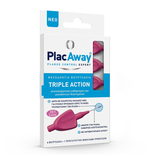 Interdentalbørster 6 pcs. PLAC AWAY Triple Action 0,40 mm ISO 0