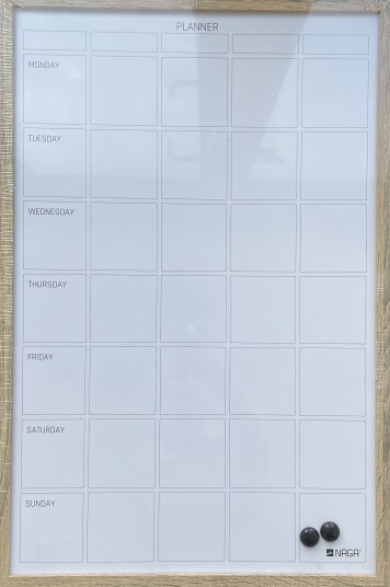 Whiteboard Ukesplanlegger 40 X 60 Cm Med Treramme