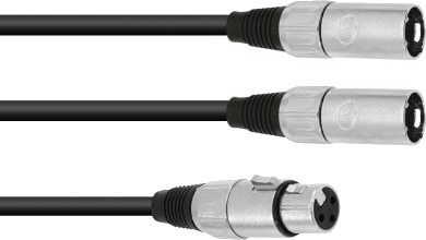 Omnitronic 30225204 Xlr 3-Pin Hunkjønn 2 X Xlr 3-Pin Hankjønn 1 M Svart