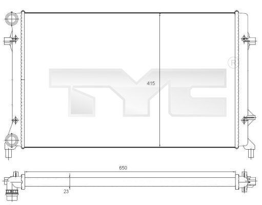 Radiator TYC 702 0025