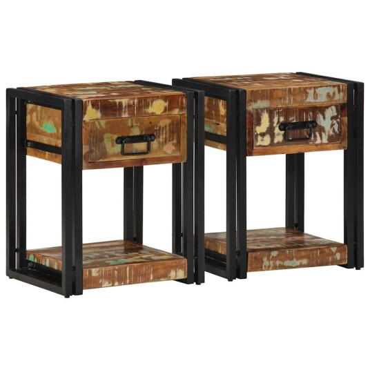 Nattbord 2 stk 40x35x50 cm Massivt tre gjenvunnet