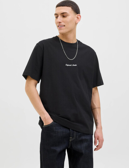 Jack & Jones Jornorrebro Emb Tee Ss Crew Neck Noos - Black - XS