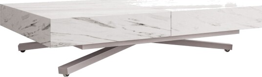 Avendi sofabord 120 cm - Sølv, hvit marmor