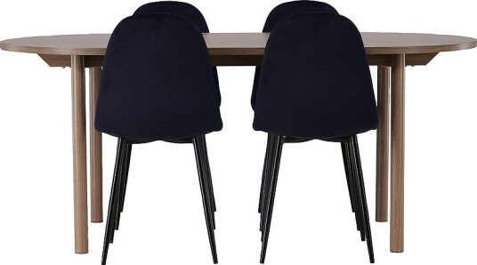 Venture Home Spisegruppe Andy med stolene Polar Svart Venture Home Spisegruppe Andy med stolene Polar Svart