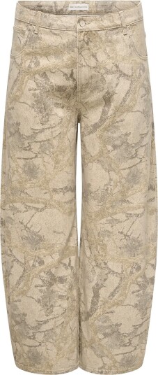 ONLY Carmakoma Cartaylor Banu Hw Camo Barrel Pant Pnt   OATMEAL   48 x 32