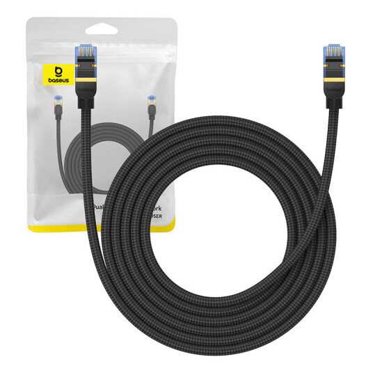Braided network cable cat.7 Baseus Ethernet RJ45 10Gbps 3m (black)