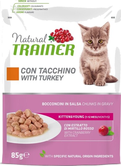 Natural Trainer Våtfôr Kitten & Young Våtfôr Til Kattunger Kalkun 12 X 85 G