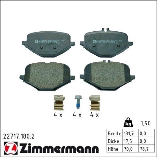 ZIMMERMANN 22717.180.2 Bremseklosser