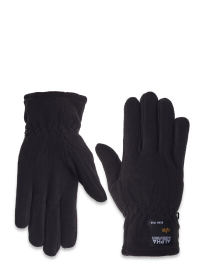 Alpha Industries Label Fleece Gloves - Black - L/XL Alpha Industries Label Fleece Gloves - Black - L/XL