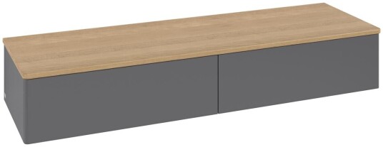 Villeroy & Boch Villeroy & Boch Antao Sideskap 160x50x26,8 cm m/lys Antrasitt/Eik Villeroy & Boch Villeroy & Boch Antao Sideskap 160x50x26,8 cm m/lys Antrasitt/Eik