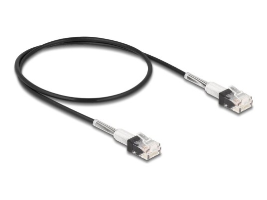 Delock Koblingskabel Rj-45 Hann Til Rj-45 Hann 50 Cm 3 Mm Utp Cat 6A Halogenfri Formstøpt Slank Svart
