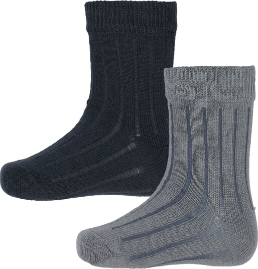 Minymo Ankle Sock Rib (2-Pack) Blue 19-22 Minymo Ankle Sock Rib (2-Pack) Blue 19-22
