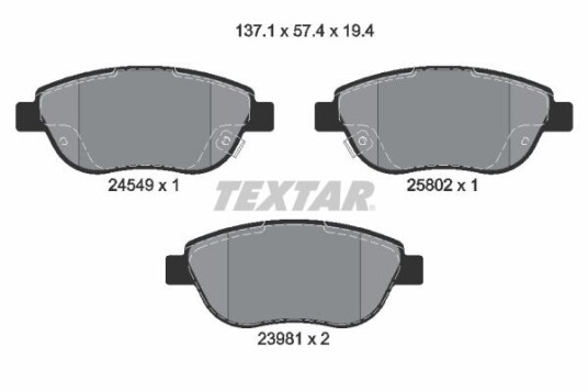 Bremseklosser TEXTAR 2454901 Bremseklosser TEXTAR 2454901
