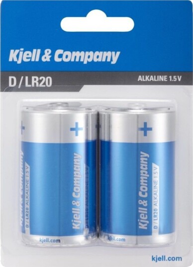 Kjell & Company D-batterier (LR20) Alkalisk 2-pakk 1.5V 16000mAh