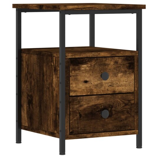 vidaXL Nattbord 2 stk røkt eik 34x35,5x50 cm konstruert tre