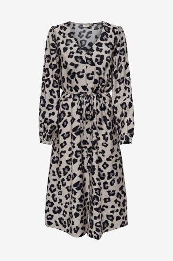 JDY - Kjole jdyCaroline L/S Midi Slit Dress Wvn - Grå