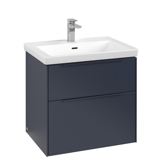 Villeroy & Boch  Subway 3.0 Servantskap m/2 skuffer 622x576x478 mm Blå Matt