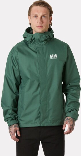 Helly Hansen Herre Seven J Utendørs Regnjakke Grønn M