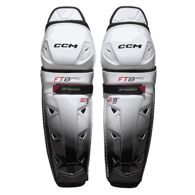 Ccm Jetspeed FT8 Pro Shin Guards - 25/26, leggskinn, junior STD 13" (147-157 cm)