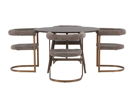 Venture Design Kaseindon & Morning spisegruppe Brun/mørkebrun 4 stoler & bord 100 cm