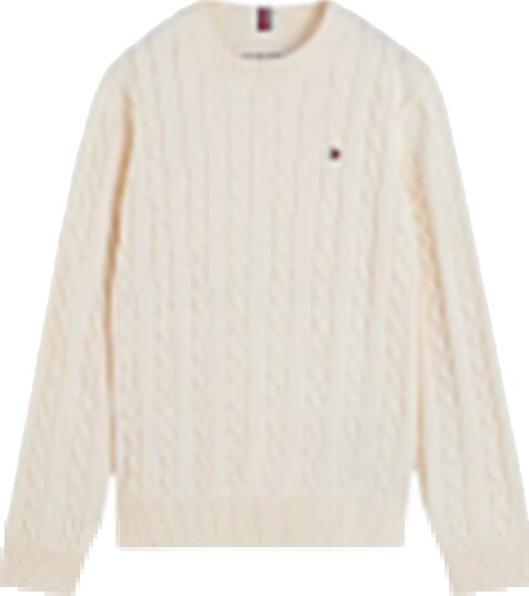 Tommy Hilfiger Genser - Strikk - Ivory Petal Yellow - Tommy Hilfiger - 4 år (104) - Genser - Hvit
