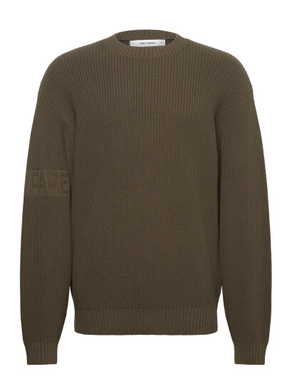 Daily Paper Band Knit Sweater - Khaki green - S Daily Paper Band Knit Sweater - Khaki green - S