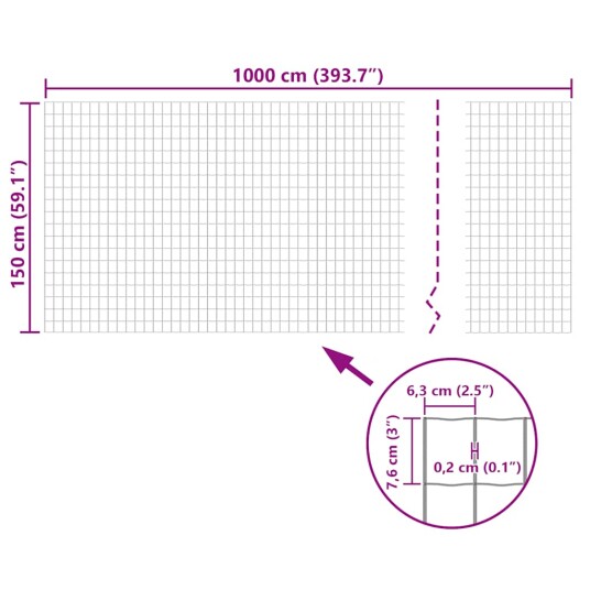 vidaXL Euro gjerde stål 10 x 1,5 m grønn vidaXL Euro gjerde stål 10 x 1,5 m grønn