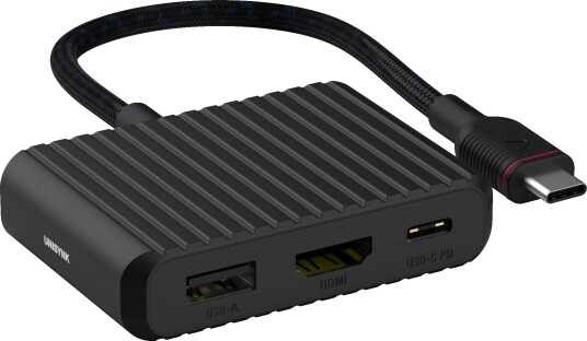 Unisynk 3-Port USB-C hub (sort) Unisynk 3-Port USB-C hub (sort)