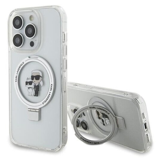 Karl Lagerfeld Mobildeksel til iPhone 14 Pro 6,1" Hvit med MagSafe Ringstativ