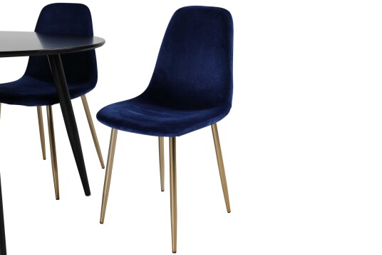 Venture Design Plaza & Polar spisegruppe Svart/blå 4 st stoler & bord 100 cm