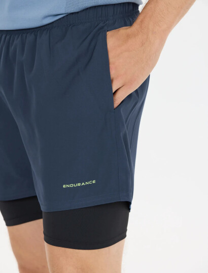 Endurance Kros M 2 In 1 Shorts   Navy   S