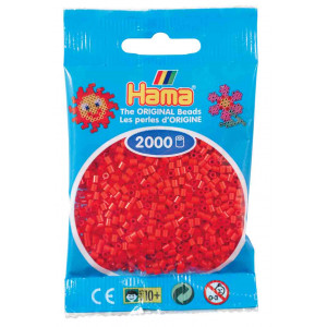 Hama Mini Perler 501-05 Rød 2000 stk Hama Mini Perler 501-05 Rød 2000 stk