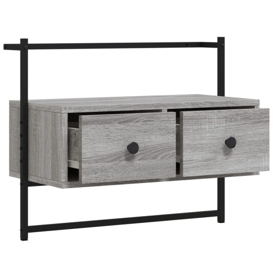 vidaXL TV-benk veggmontert grå sonoma 60,5x30x51 cm konstruert tre vidaXL TV-benk veggmontert grå sonoma 60,5x30x51 cm konstruert tre