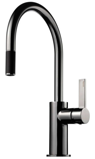 Tapwell Arm375 med Uttrekkbar tut Black Chrome (TA-9426364)