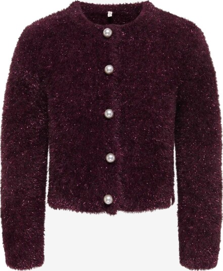 Kids Only Kmgpiumo Glitter Ls Cardigan Knt - WINETASTING - 92