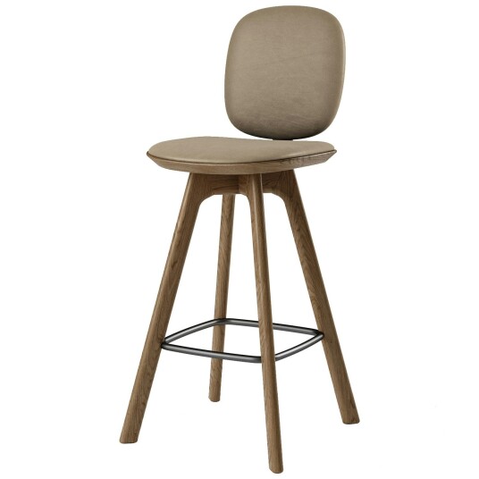 Brdr. Krüger Pauline Comfort Barstol 65 cm Fumed Eik / Skinn Almond
