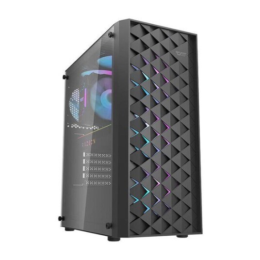 Darkflash DK351 Miditower Kabinett med 4 Vifter - Svart, ATX/ITX/Micro-ATX