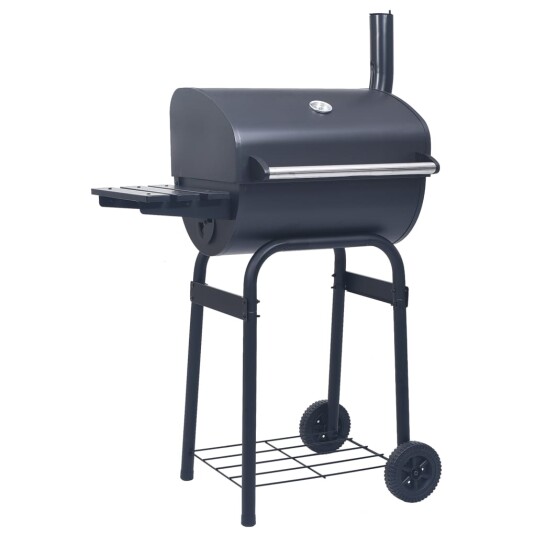 Røykgrill med bunnhylle kull Svart