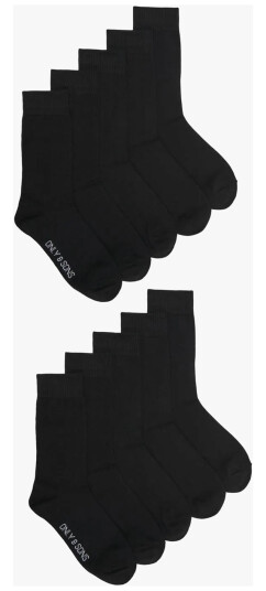 Only & Sons Finch Basic Sock 10-pack Sort 43/46
