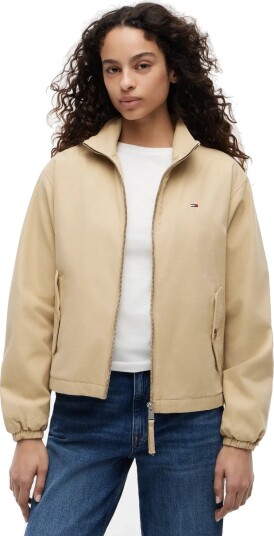 Tommy Jeans Tjw Reg Zip Cotton Jacket Ext Beige M Tommy Jeans Tjw Reg Zip Cotton Jacket Ext Beige M