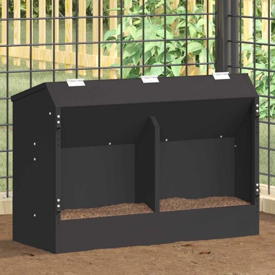 Vidaxl Kaninfôrer Svart 64.5 X 25.5 X 45.5 cm 6 kg Kaldvalsget Stål