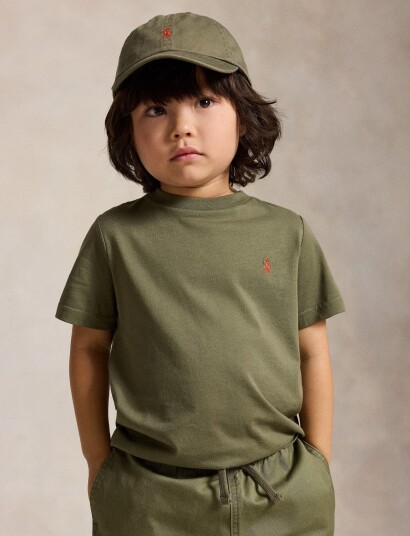 Ralph Lauren Kids Cotton Jersey Crewneck Tee Khaki green 7
