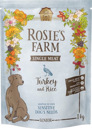 Rosie's Farm tørrfôr Senior Single Meat med ris kalkun 1 kg