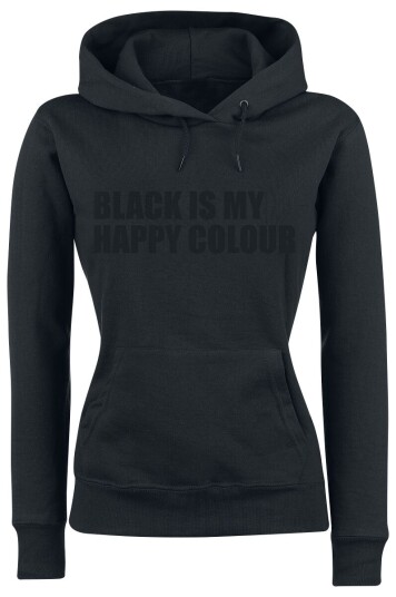 Sprüche - Fun Hettegenser - Black Is My Happy Colour - S til XXL - Damer - svart Sprüche - Fun Hettegenser - Black Is My Happy Colour - S til XXL - Damer - svart