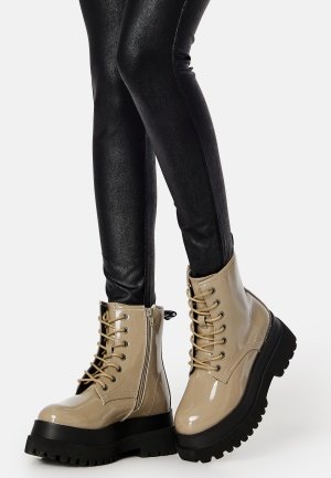 Bianco Gas Laced Up Boot Taupe 36