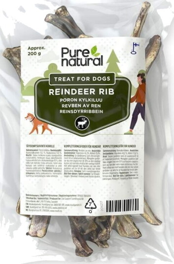 Purenatural Ribbein Fra Reinsdyr 200 G