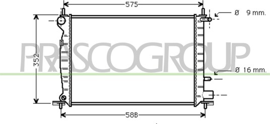 PRASCO FD050R010 Radiator motorkjøling
