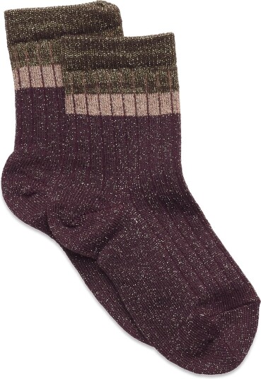 mp Denmark Norma Glitter Socks GRAPE SKIN 37/39