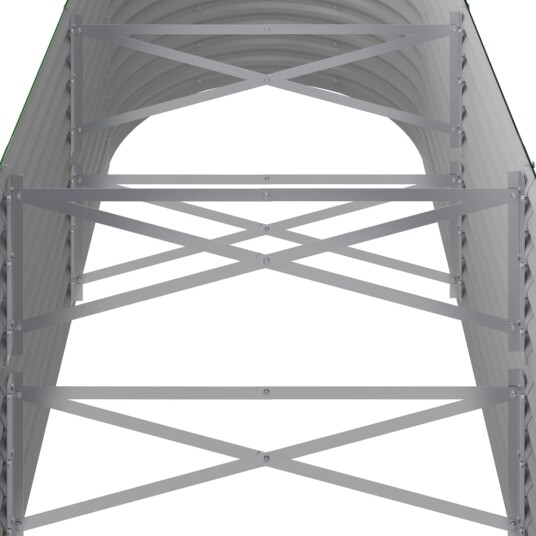 vidaXL Plantekasse pulverlakkert stål 224x80x68 cm grønn