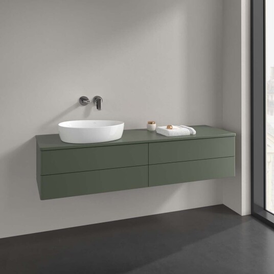 Villeroy & Boch Antao Servantskap med 4 skuffer 160x50x36 cm u/lys Grønn Matt